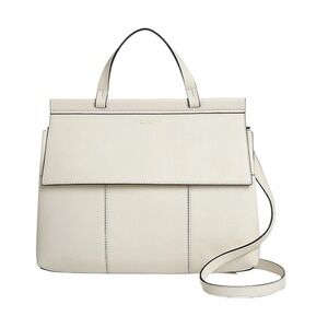 Tory Burch Block T Leather Satchel Ivory Bag Crossbody Strap